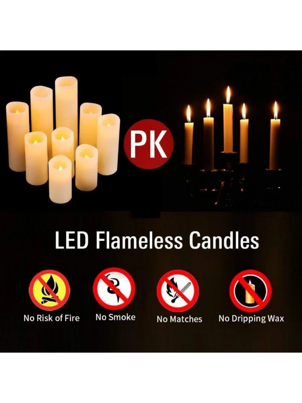 9-Pack Flameless LED Candles with Remote Timer - Real Wax Home & Wedding Decor